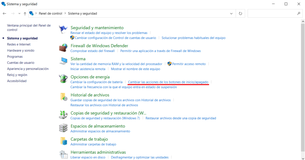 inicio rápido de Windows 10 acelerar arranque